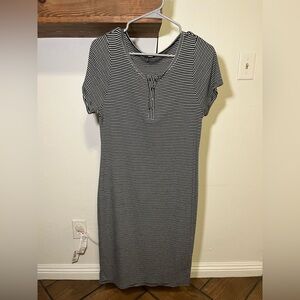Fashion Nova Monochrome Striped Henley
